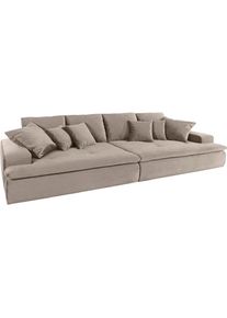MR. COUCH Big-Sofa, wahlweise mit Kaltschaum (140kg Belastung/Sitz) und RGB-Beleuchtung grau grau-beige