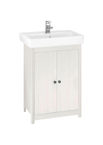 Home Affaire Waschtisch »Westa«, Breite 60 cm, Badezimmerschrank aus Massivholz, Kiefernholz weiß