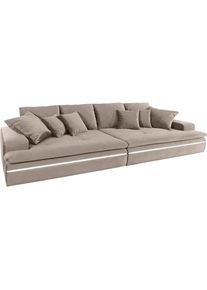 MR. COUCH Big-Sofa, wahlweise mit Kaltschaum (140kg Belastung/Sitz) und RGB-Beleuchtung grau grau-beige