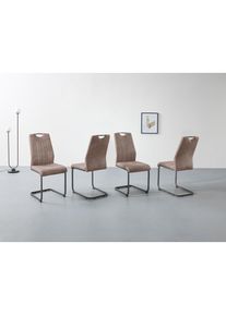 Freischwinger &raquo;CHRISTINA&laquo;, (Set), 4 St., Microfaser, 2 oder 4 St&uuml;ck , grau , Hela , vintage grau