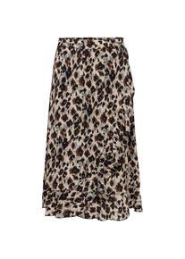 Only Wickelrock »ONLCARLY FLOUNCE LONG SKIRT« beige XXXL (46) Cloud Dancer AOP:NATURE LEO Midirock von Only