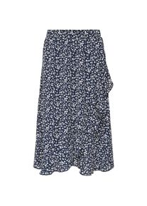 Only Wickelrock »ONLCARLY FLOUNCE LONG SKIRT« blau XXL night sky w. cloud dancer flower Midirock von Only