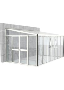 Vitavia Anlehngewächshaus »Helena 11900«, Alu-Profile, 3 mm Sicherheitsglas, Dach 10 mm Hohlkammerplatten weiß Gewächshäuser