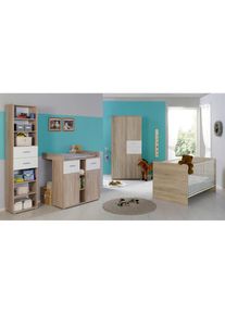 BMG MÖBEL Babyzimmer-Komplettset »Maxim«, (Set, 4 St., Bett + Wickelkommode + 3-trg. Schrank + Standregal), Bett + Wickelkommode + 3-trg. Schrank +...