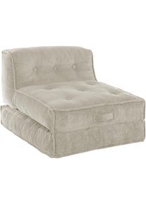 Sessel »Missy«, Loungesessel aus Cord, in 2 Grössen, mit Schlaffunktion, Pouf-Funktion. , grau , Inosign , beigegrau