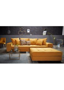 Big-Sofa »Vale«, mit Steppung im Sitzbereich, Federkern und Zierkissen , goldfarben , Inosign