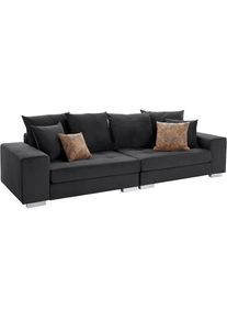 Big-Sofa »Vale«, mit Steppung im Sitzbereich, Federkern und Zierkissen , schwarz , Inosign