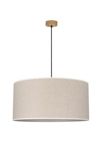 Hängeleuchte »Emmo«, 1 flammig-flammig, Pendelleuchte, hochwertiger Textilschirm, Baldachin aus Kiefernholz , beige , GOODproduct , beige/holzfarben