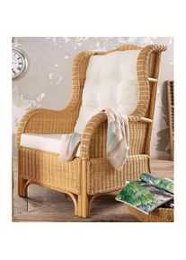 Ohrensessel »Frieda«, aus handgeflochtenem Rattan , beige , HOFMANN LIVING AND MORE , natur