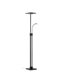 BRILLIANT LEUCHTEN LED Deckenfluter »Forrester«, 1 flammig-flammig, Lesearm, H 230cm, dimmbar, 3200lm, warmweiß, schwenkbar, Metall, schw. schwarz