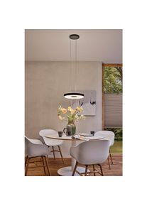 Paulmann Pendelleuchte &raquo;Puric Pane Smart Home Zigbee 400mm 230V&laquo;, 1 flammig-flammig, LED, dimmbar, Schwarz, Grau, Metall schwarz schwarz/grau