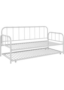 COUCH♥ Metallbett »Kuschel Kumpel«, Metall, Lattenrost, ausziehbare Schlafffläche, Liegefläche 90 x 200 cm weiß