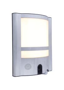 Lutec LED Außen-Wandleuchte »VESTA HD ST1906-CAM«, Kameraleuchte silberfarben edelstahlfarben