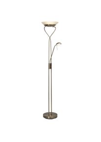BRILLIANT LEUCHTEN LED Deckenfluter »Ollie«, 2 flammig-flammig, Lesearm, H 180cm, dimmbar, 2500lm, warmweiß, antik messingfarben grau messingfarben