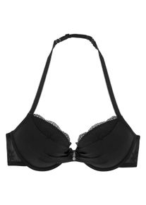 Lascana Push-Up-Bh, mit 2 Tragevarianten, Als Neckholder Oder Normal, Sexy Dessous Schwarz, Größe 70