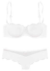 s.Oliver Set: Schalen-Bh, Set, 2 Tlg., mit Panty, Sexy Dessous Weiss, Größe 70 (32/34)