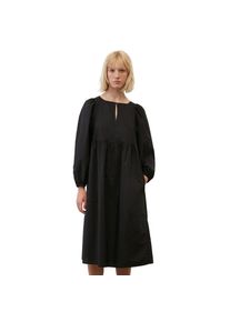 Marc O'Polo MARC O'POLO Sommerkleid »aus Baumwoll-Popeline« schwarz 32 Normalgrößen Wadenlanges Kleid mit Volumen-Ärmeln