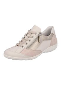 Remonte Schnürschuh, mit Soft-Foam Wechselfußbett beige 36 beige-kombiniert Frühlingshafter Sneaker mit Reißverschluss und Schnürung