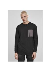 Urban Classics T-Shirt »Herren Boxy Big Contrast Pocket LS« schwarz L black UC Men