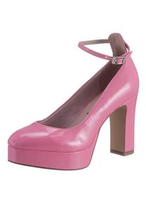 Tamaris Spangenpumps, mit Fesselriemchen pink 40 rosa-glänzend Auffälliger Pumps im glänzenden Look