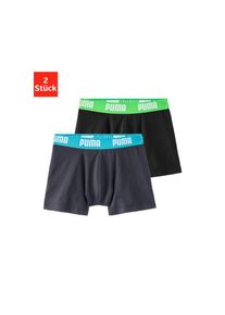 Puma Boxer, (Packung, 2 St.), mit Logo Webbund bunt 134/140 2 St. grau-blau, schwarz-grün Puma Jungen Boxer im 2er Pack