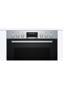 Bosch Induktions Herd-Set »HND672LS82«, HEA578BS1, mit Teleskopauszug nachrüstbar, Pyrolyse-Selbstreinigung silberfarben Teleskopauszug nachrüstbar