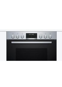 Bosch Induktions Herd-Set »HND677LS66«, HEB578BS1, mit Backwagen, Pyrolyse-Selbstreinigung silberfarben Backwagen