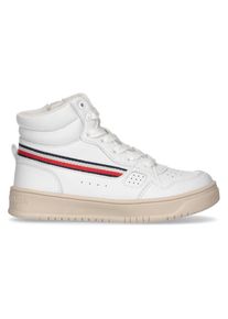 Tommy Hilfiger Sneaker »STRIPES HIGH TOP LACE-UP SNEAKER WHITE«, mit Streifen in Tommy Farben weiß 32 High Top Sneaker im Retro Look