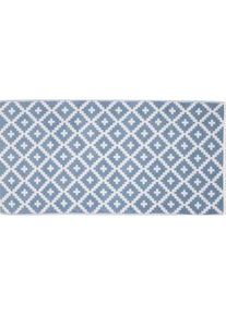 Badematte &raquo;Raute&laquo;, H&ouml;he 11 mm, beidseitig nutzbar-fussbodenheizungsgeeignet-strapazierf&auml;hig, reine Baumwolle , blau , freundin Home Collection ,...