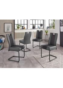 Stuhl &raquo;Erika S&laquo;, (Set), 4 St., Kunstleder-Webstoff, 2 oder 4 St&uuml;ck , gr&uuml;n , Hela , Grau/Anhtrazit