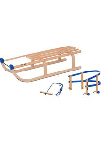 Colint Davoser Schlitten »Davos 100 mit Holz/Kunststofflehne und Leine«, (Set, 3 tlg.) braun