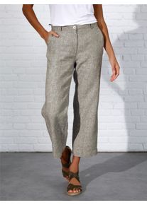 CREATION L PREMIUM Witt Damen Leinenhose im Culotte-Stil, khaki-weiß-meliert, Größe 40, 100% Leinen