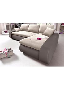 Ecksofa, wahlweise XL oder XXL , grau , Trendmanufaktur , taupe/hellbeige