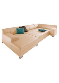 Wohnlandschaft »Amando«, wahlweise mit Bettfunktion, frei im Raum stellbar , beige , DOMO collection , sand