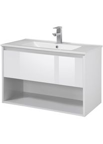 Waschtisch »Noja«, Breite 80 cm, inkl. Waschbecken , weiss , Cygnus Bath