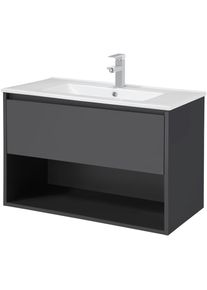 Waschtisch »Noja«, Breite 80 cm, inkl. Waschbecken , grau , Cygnus Bath