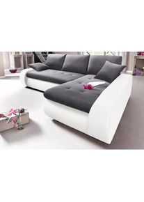 Ecksofa, wahlweise XL oder XXL , grau , Trendmanufaktur , weiss/anthrazit