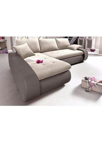 Ecksofa, wahlweise XL oder XXL , grau , Trendmanufaktur , taupe/hellbeige
