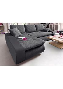 Ecksofa, wahlweise XL oder XXL , schwarz , Trendmanufaktur , schwarz/anthrazit/grau