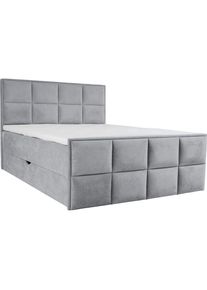 LEONIQUE Boxspringbett »Timeo«, mit Taschen-Federkernmatratze grau hellgrau