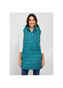 Cecil Steppweste, mit Kapuze mit Tunnelzugband blau XXL (46) dark aqua blue Damen Longweste