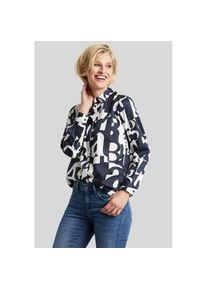 Bugatti Hemdbluse, mit versteckter Knopfleiste blau 40 marine Modische Bluse