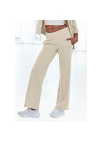 active by Lascana LASCANA ACTIVE Jogger Pants, mit kontrastierendem Tape beige XS (32/34) N-Gr Jogging Hose mit kontrastierendem Tape