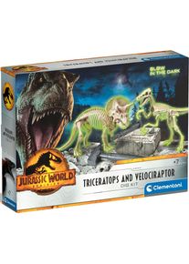 Clementoni® Experimentierkasten »Jurassic World 3, Ausgrabungs-Set Triceratops & Velociraptor«, Made in Europe bunt