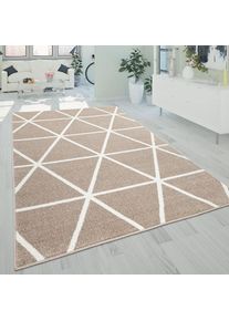 Läufer »Stella 401«, rechteckig, 16 mm Höhe, Teppich, Pastellfarben, Rauten Design, Skandi Muster, Kurzflor , braun , Paco Home