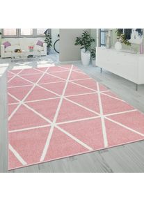 Läufer »Stella 401«, rechteckig, 16 mm Höhe, Teppich, Pastellfarben, Rauten Design, Skandi Muster, Kurzflor , Light Pink/Ecc Ma , Paco Home , pink