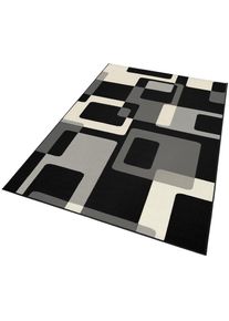Teppich »Retro«, rechteckig, 9 mm Höhe, Kurzflor, Grafisches Muster, Gekettelt, Robust, Pflegeleicht , schwarz , Hanse Home