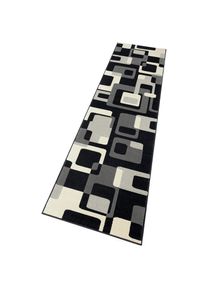 Läufer »Retro«, rechteckig, 9 mm Höhe, Kurzflor, Grafisches Muster, Gekettelt, Robust, Pflegeleicht , schwarz , Hanse Home