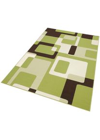 Teppich »Retro«, rechteckig, 9 mm Höhe, Kurzflor, Grafisches Muster, Gekettelt, Robust, Pflegeleicht , grün , Hanse Home