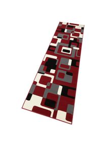 Läufer »Retro«, rechteckig, 9 mm Höhe, Kurzflor, Grafisches Muster, Gekettelt, Robust, Pflegeleicht , rot , Hanse Home